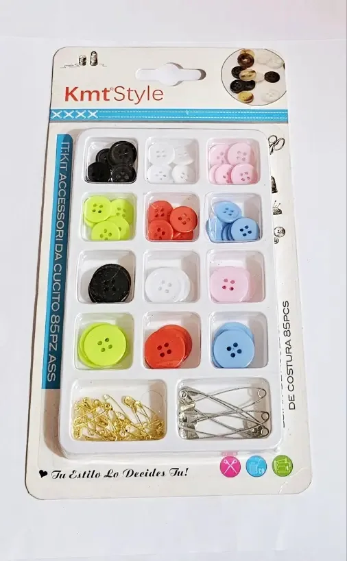 Conjunto de costura de 85 peças, botões, gancho