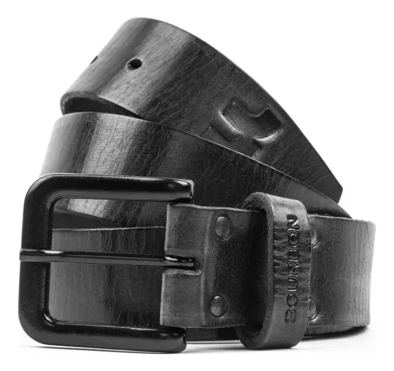 Cinto de couro masculino, cintos pretos, tamanho 100 Bourbon Wide