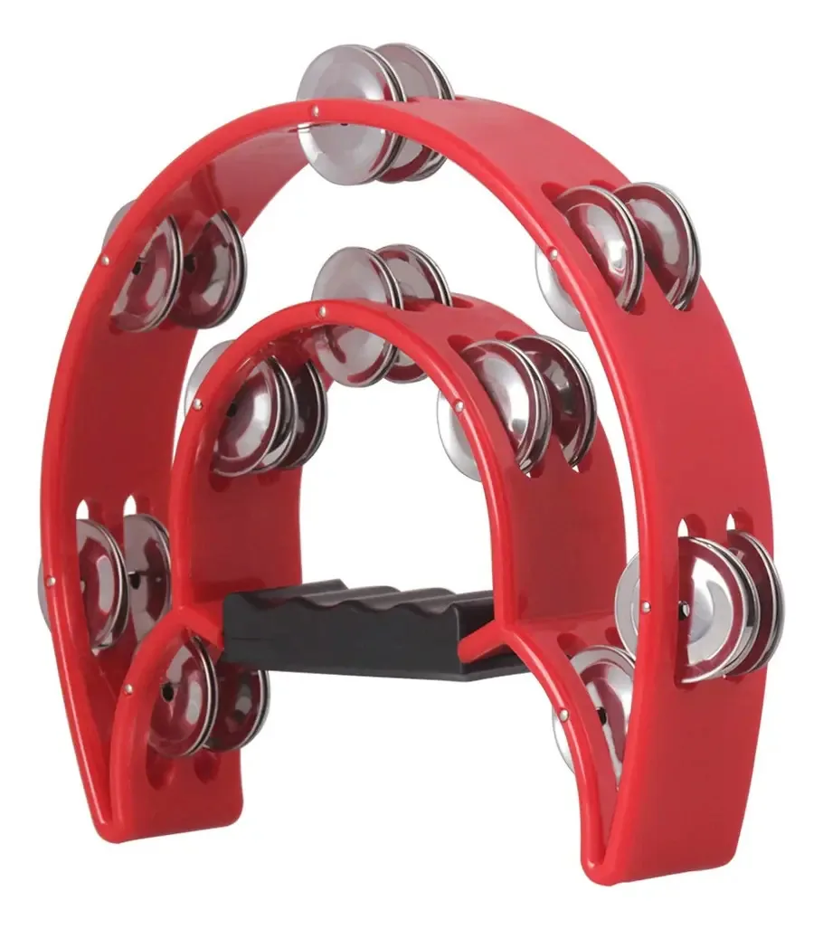 Tambourine Gr Double Row Red Jingles