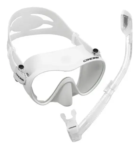 Combinação de mergulho e mergulho a seco Cressi Frameless/Supernova, cor branca