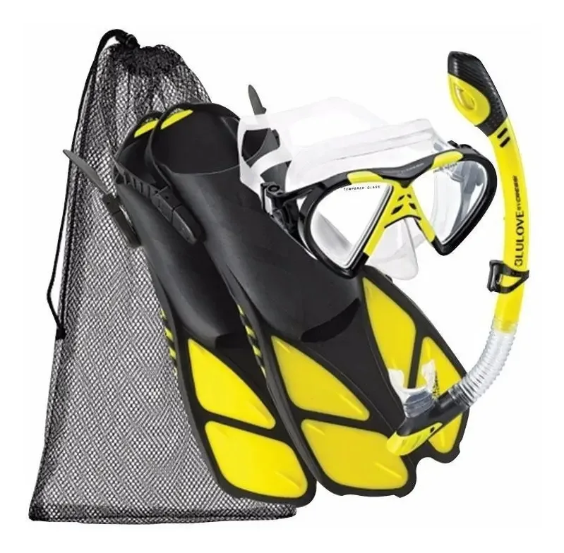 Máscara Cressi Prius Snorkel Combo Diving Fins Cor do equipamento básico: amarelo, tamanho ML/XL