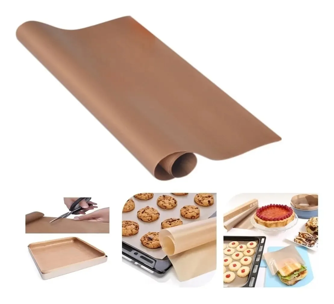 Papel de cozimento antiaderente reutilizável X3 30x40cm Cor marrom