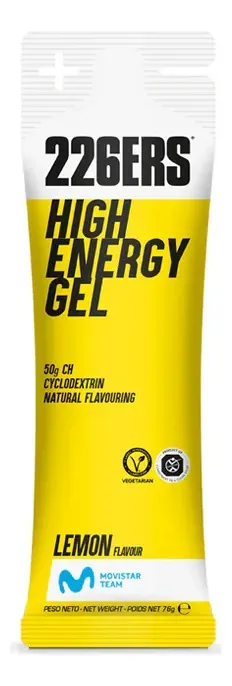 Gel Energético 226ers High Energy 76g 10 Sachês Carboidratos Ciclodextrina Limão