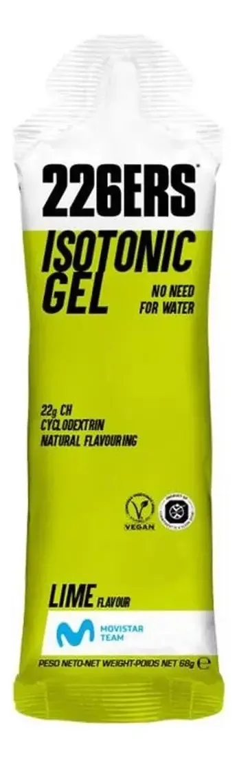 226ers Isotonic Gel Kit 5 Sachês 68g Vegano Sabor Lima