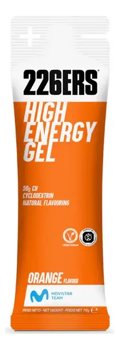 Gel Energético 226ers High Energy BCAA Laranja 10 Sachês Carboidratos