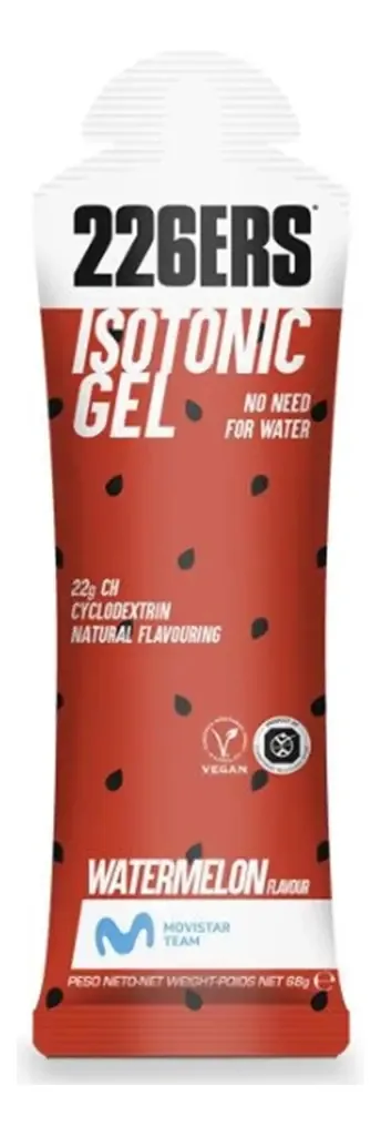 226ers Isotonic Gel 68g Vegano Kit 5 Sachês Sabor Melancia