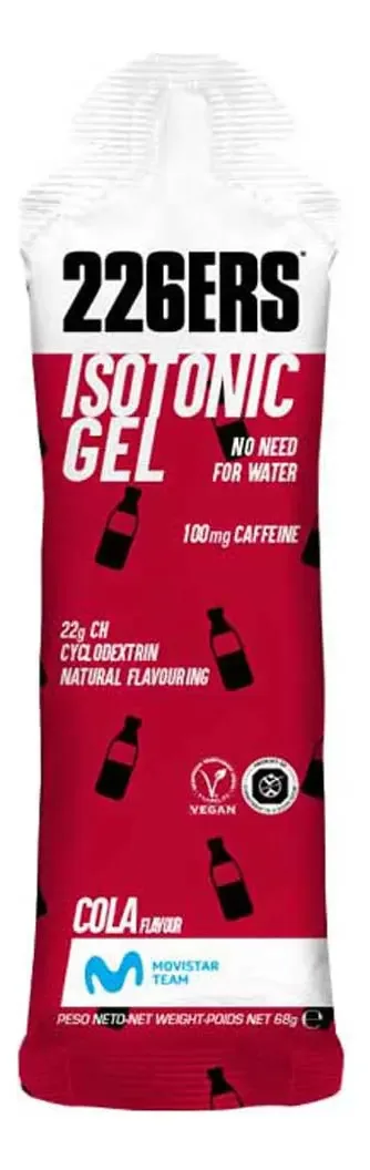 226ers Isotonic Gel Kit 5 Sachês 68g Vegano Sabor Cola