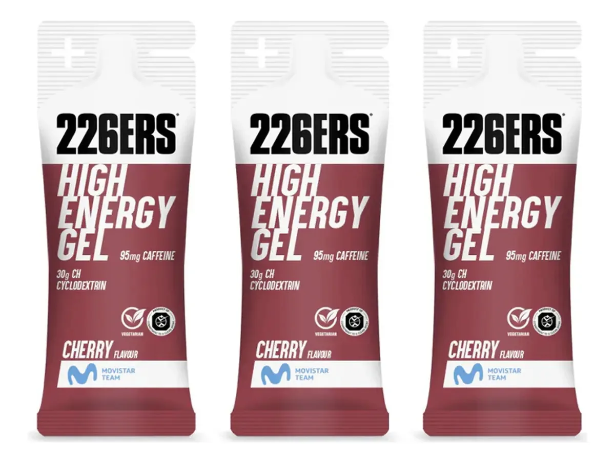 226ers High Energy Gel 45gr (03 Sachês) Sabor Cereja Com Cafeína