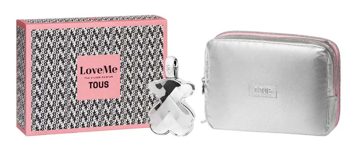 Perfume feminino Tous Loveme The Silver Edp 90ml + Conjunto de produtos de higiene pessoal