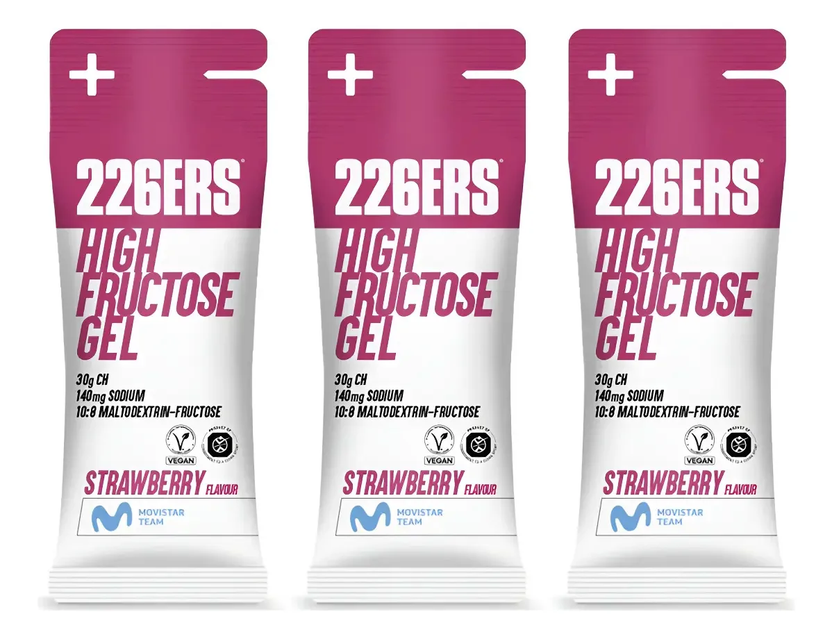 226ers High Fructose Gel Xs 44gr (03 Sachês) Sabor Morango