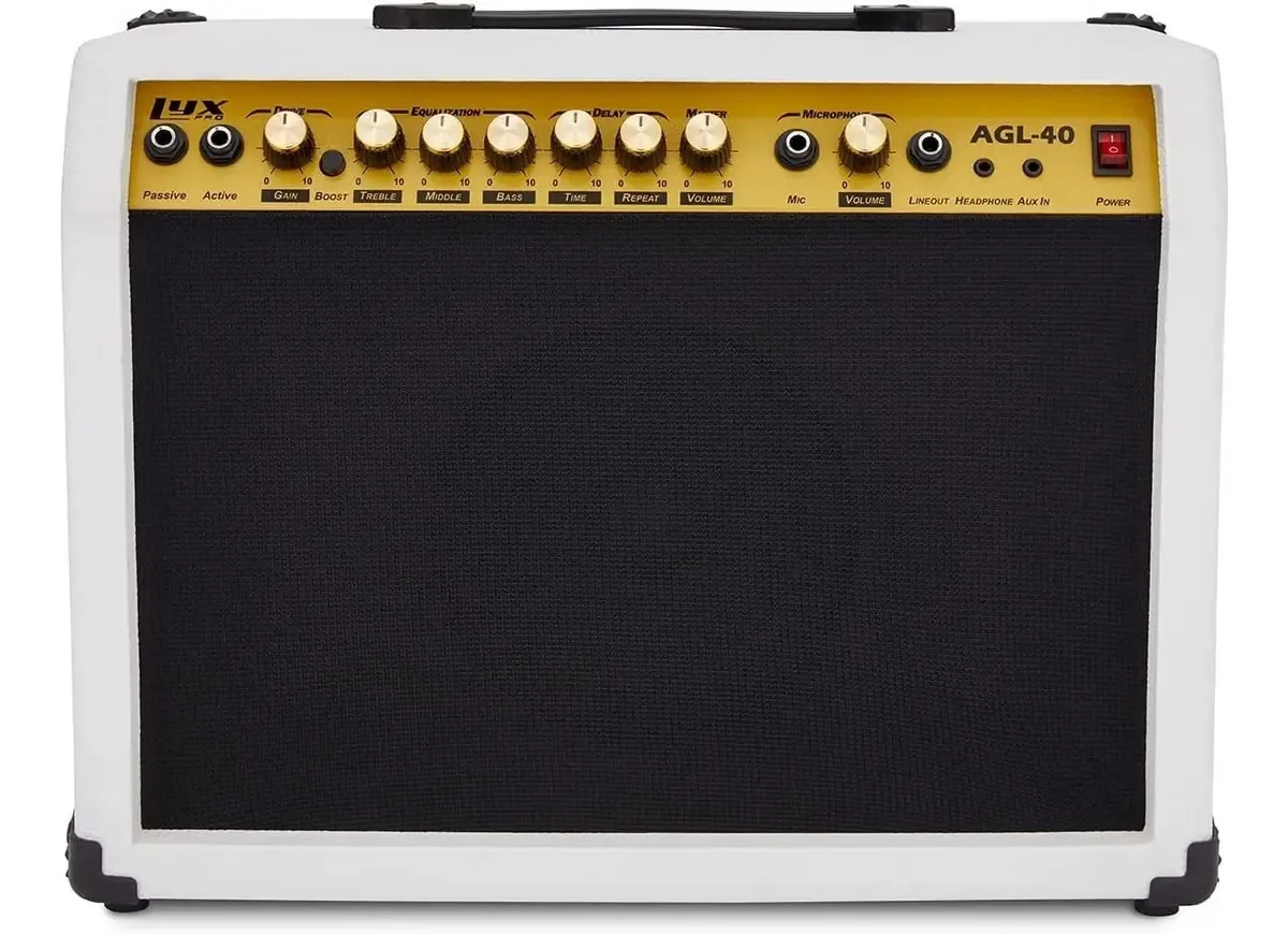 Amplificador de guitarra elétrica Lyxpro 40W - branco