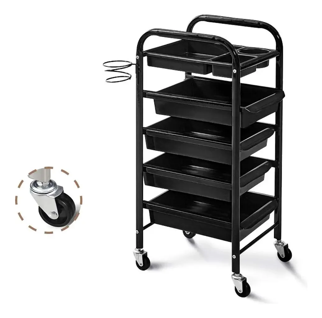 Carrinho de armazenamento Aunevn Level - Carrinho de armazenamento clássico com rodas para salão - Cabeleireiro, cabeleireiro, estilista de spa, carrinho de cabeleireiro de beleza, gavetas,...