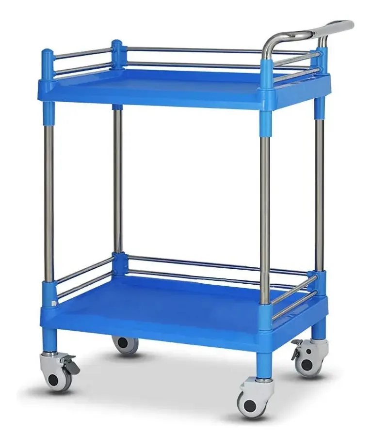 Aunevn Carrinhos Móveis, Carrinho de Serviço Doméstico Carrinho Médico com Rodas, Carrinhos de Salão de Beleza com 2 Bandejas ABS, Carrinho de Maquiagem para Plataformas de Tratamento...