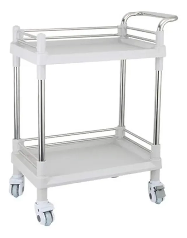Aunevn Armazenamento Carrinhos de Mão, Carrinhos de Cozinha Móveis, Carrinho de Beleza para Salão, Plástico ABS, Com Alças, Para Spa, Carrinho de Armazenamento Multiuso Multi/branco/2-níveis