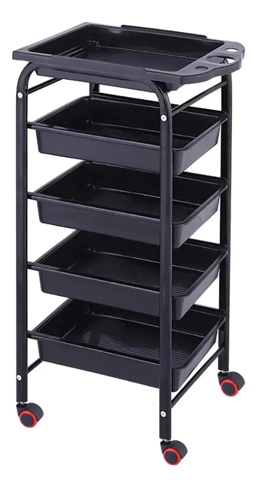Aunevn Tructores de Modo de Armazenamento, Carrinhos de Cozinha Móveis, Carrinho de 5 Salões de Beleza com 5 Gavetas Nicon, Ferramentas de Utilidade para Spa, Capacidade de 15 Kg, Carrinho Médico...