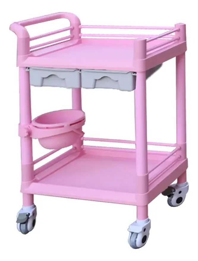 Carrinhos Móveis de Mão Aunevn, Veículos de Reciclagem, Salão de Beleza, Salão de Unhas, Carrinho de Armazenamento de Ferramentas para Spa com Rodas Silenciosas, Carrinho de Instrumentos com 2...