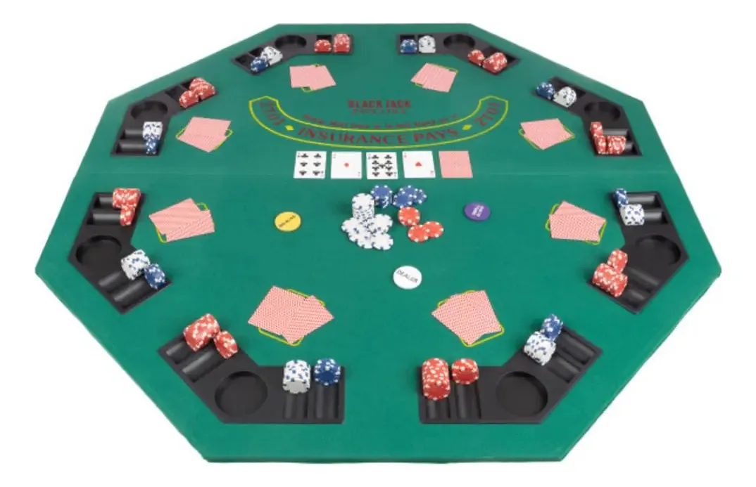 Trademark Poker Unknown Model: mesa de pôquer com pano verde para 8 jogadores