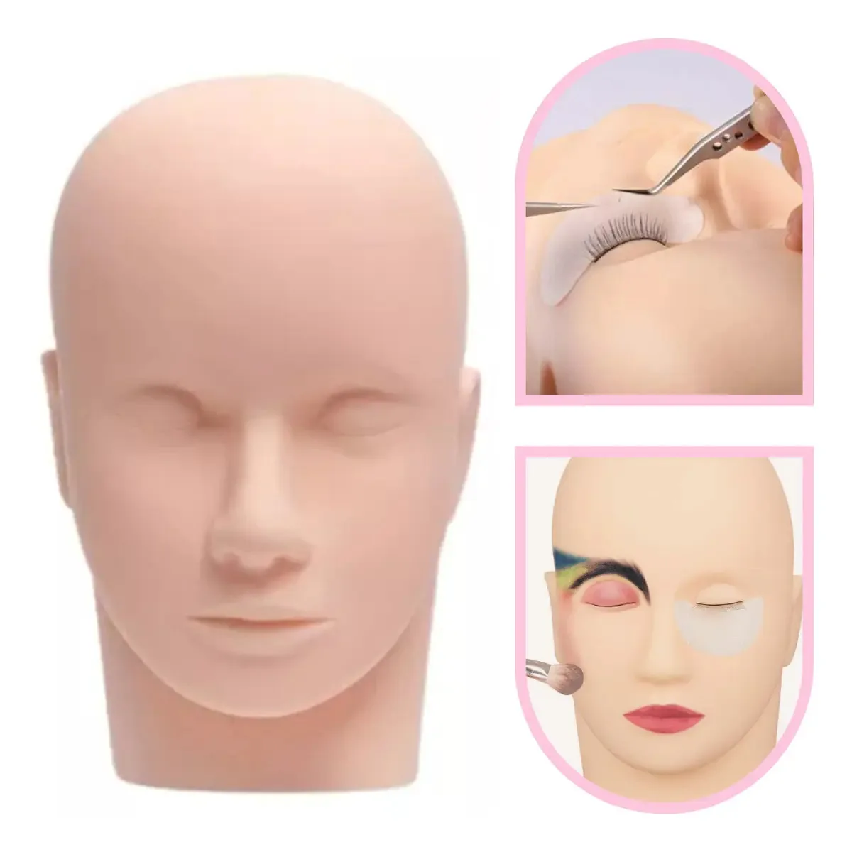 Mannequin Head D Practice Microblading, cílios e sobrancelhas de vison