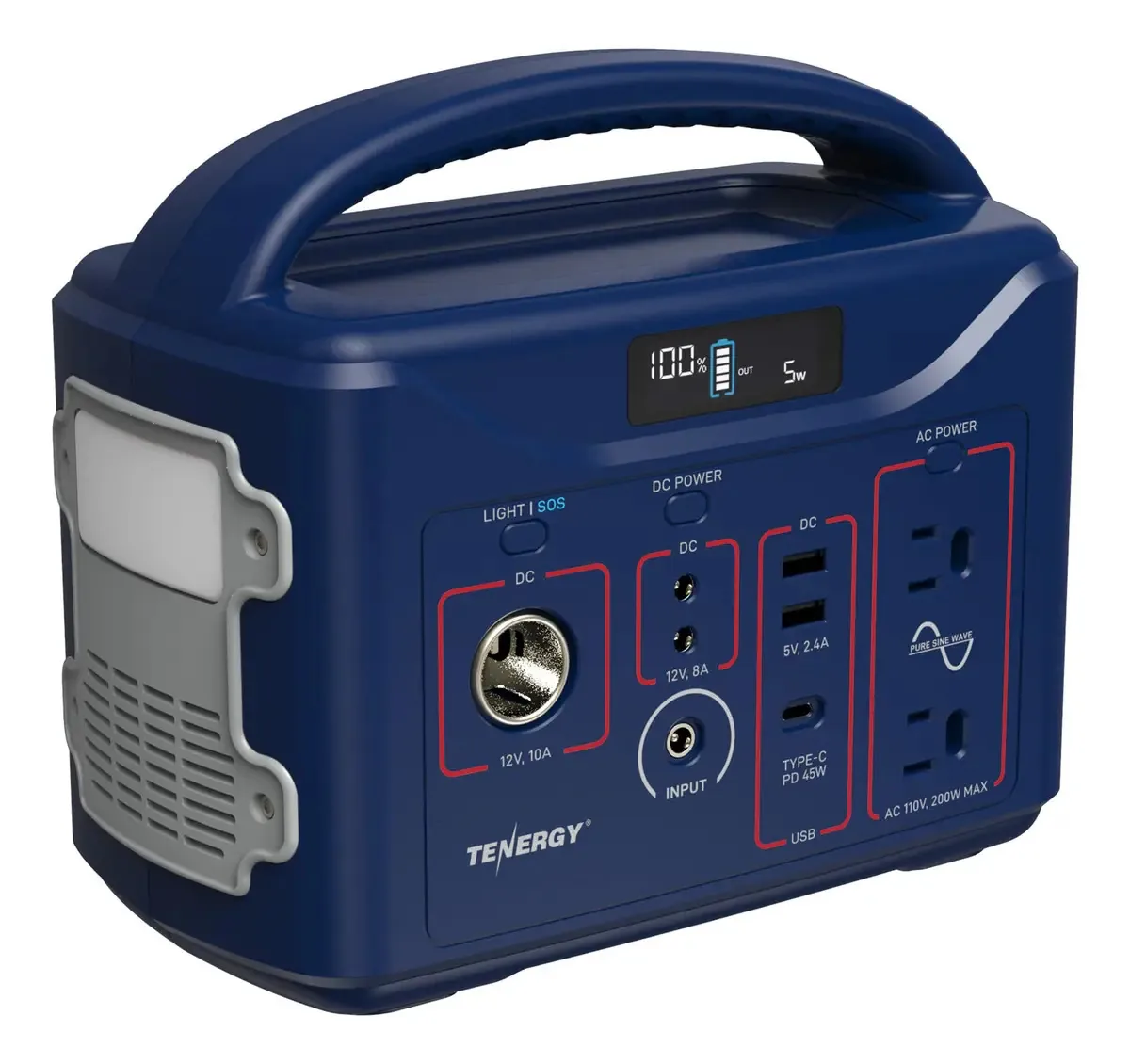 Central elétrica portátil Tenergy T320, 3 baterias