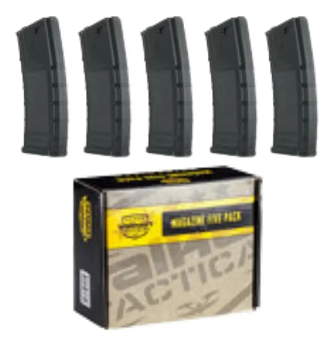 Pacote de 5 carregadores Valken 300 Rd Hi-cap Airsoft Black Xchwsc