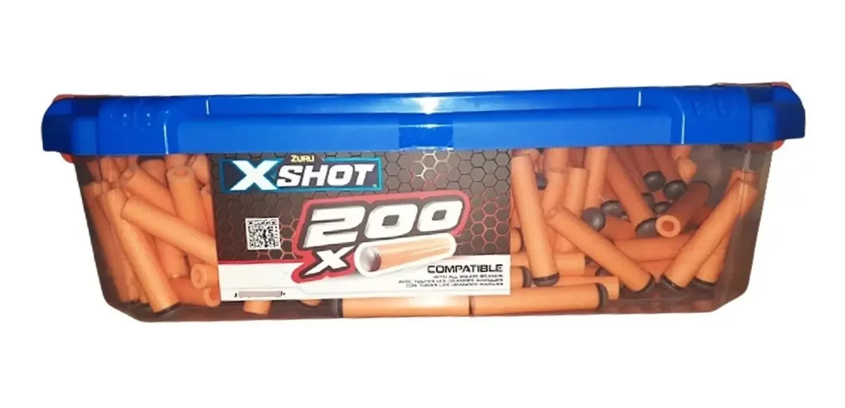Caixa com 200 dardos de espuma compatíveis com Xshot