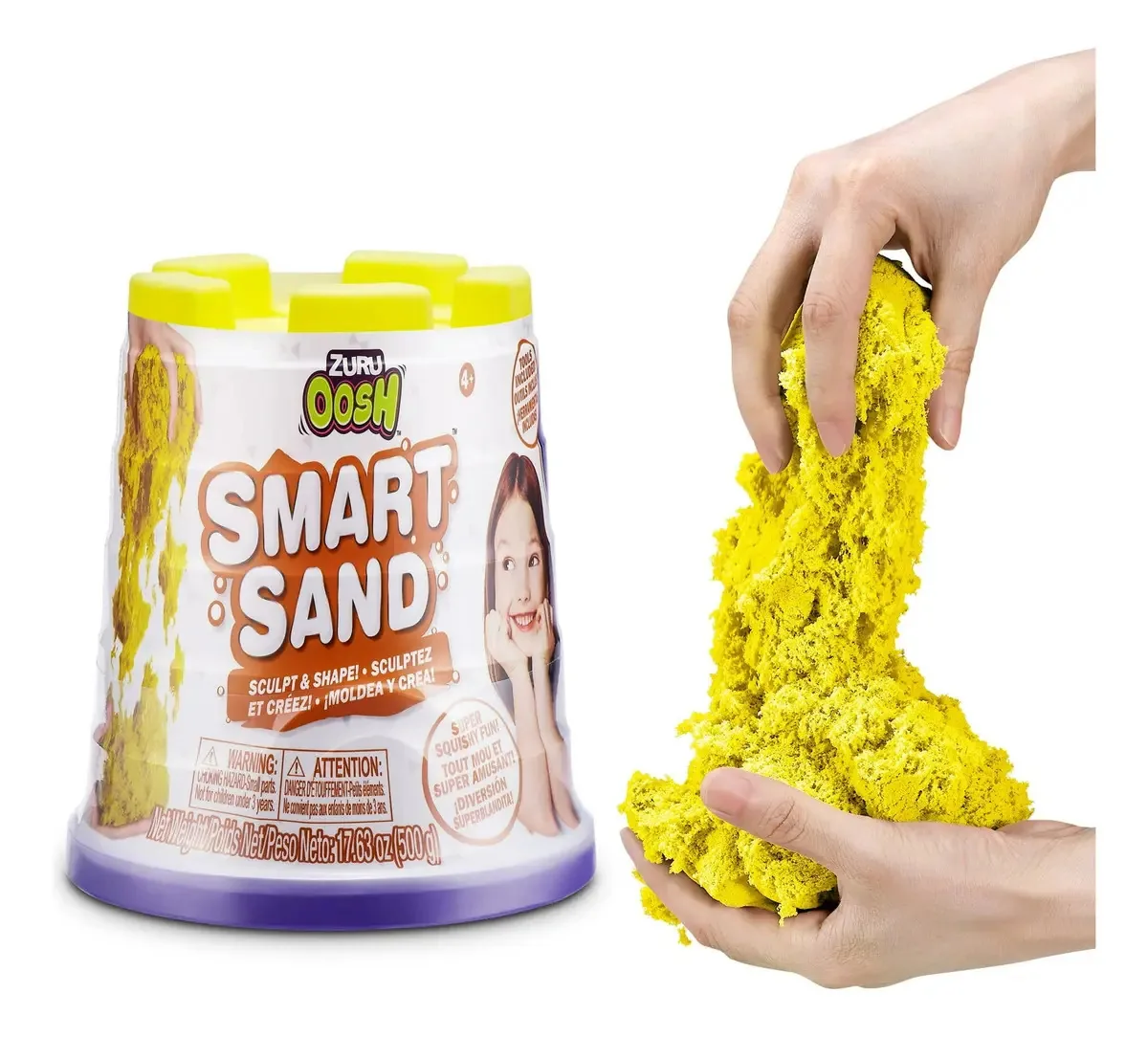 Areia mágica Oosh Smart Sand 500g - Zuru 7622 Cor amarela