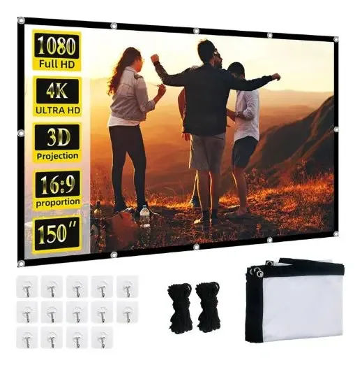 Pantalla Para Proyector 150 Pulgadas 16:9 Proyección Espesar