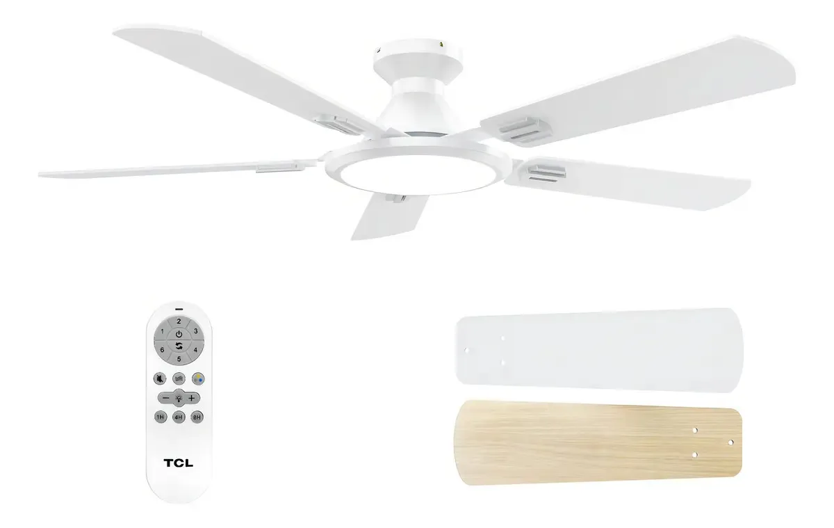 Ventiladores de teto TCL de 52 polegadas com luzes, ventiladores