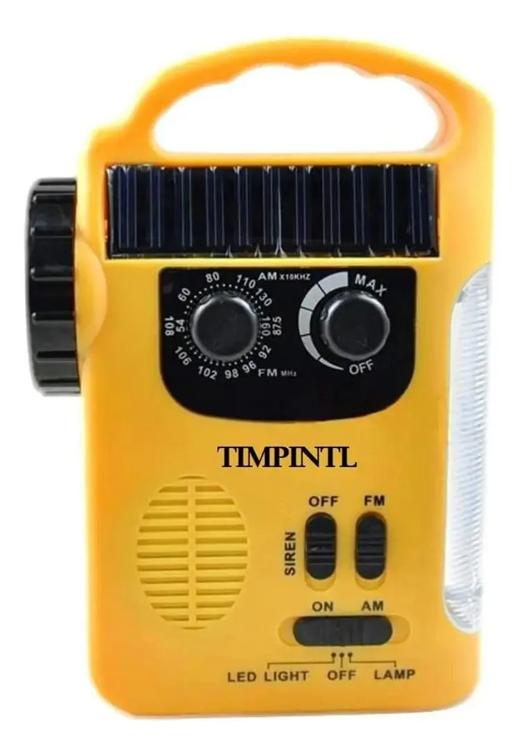 Rádio de emergência meteorológica, rádio de emergência portátil, rádio solar de manivela, rádio de manivela, com carregador de telefone recarregável USB e lanterna, rádio solar