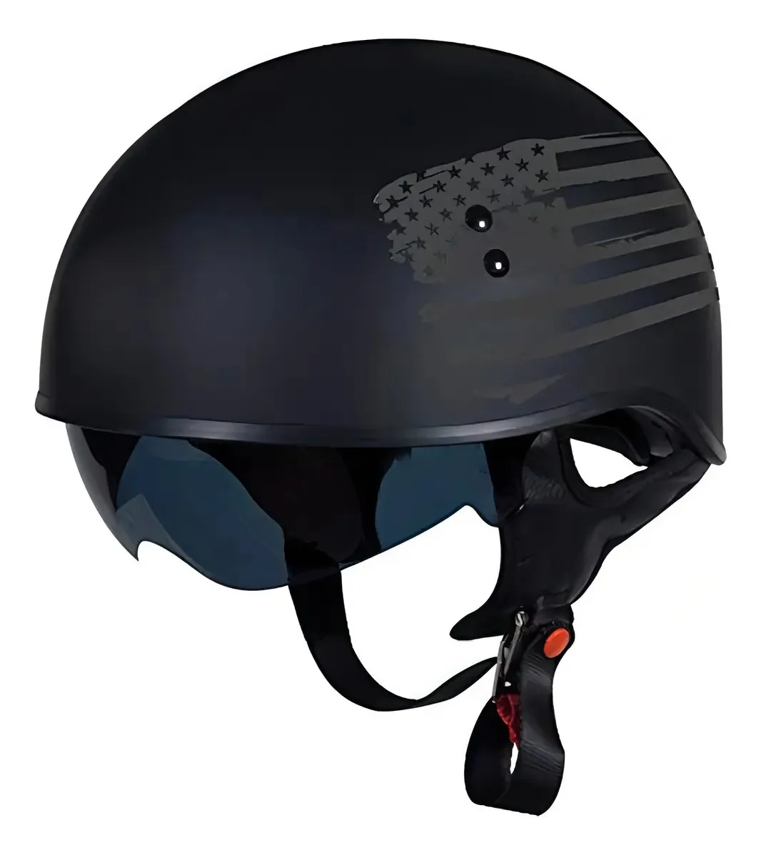 Meio capacete Torc T59 Spec-op com estampa de bandeira plana em preto