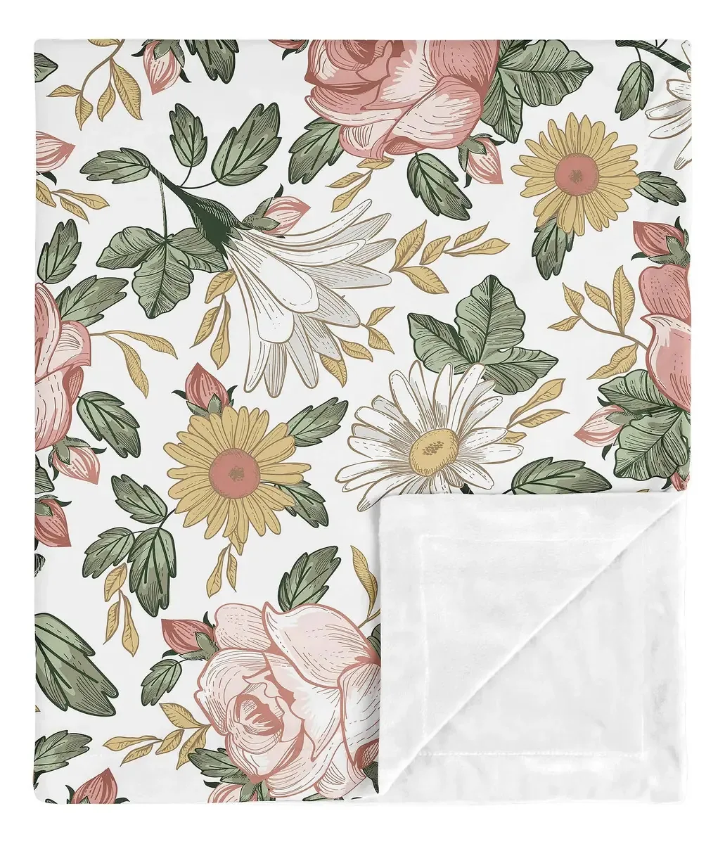 Sweet Jojo Designs Vintage Floral Baby Girl Recibiendo Manta