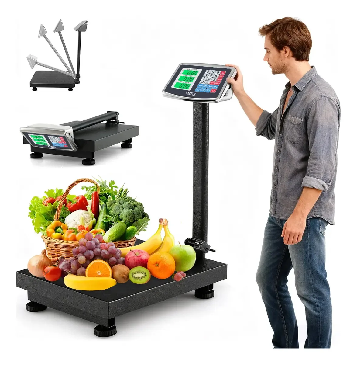 Balança comercial digital industrial Cnbts 150 kg com plataforma de escala comercial