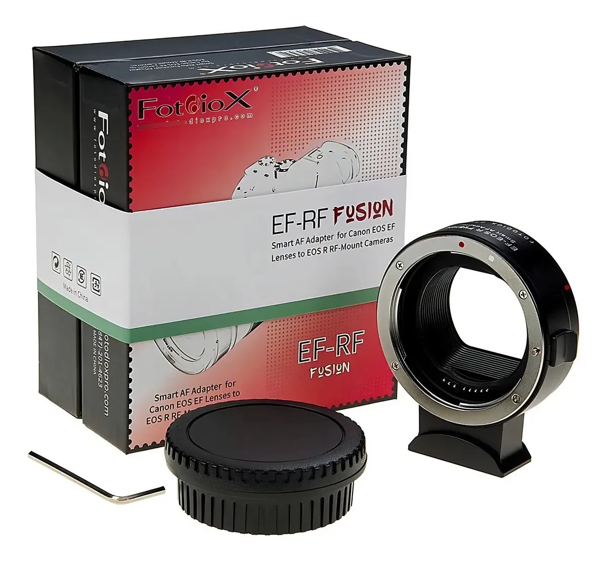 Adaptador Fotodiox EF RF Fusion Canon EOS R Sem Espelho Alumínio