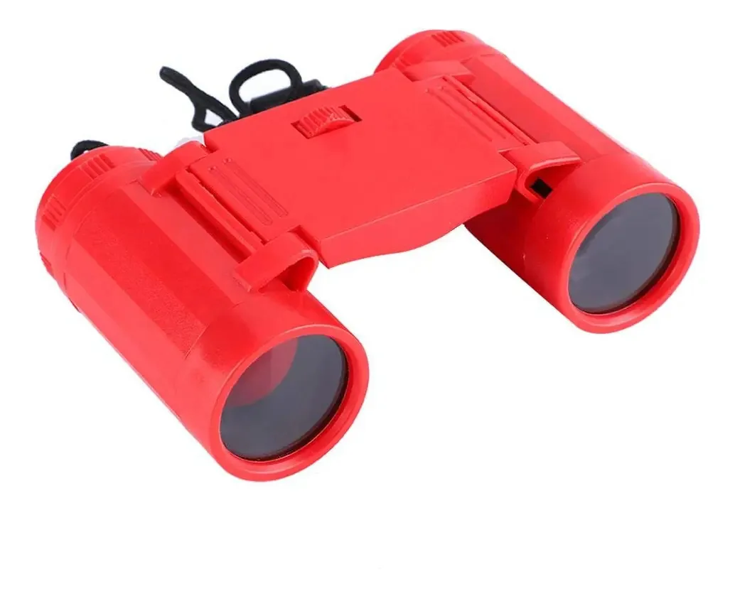 S Erounder Binóculo Telescópio para Crianças, Binóculos Compactos HD Dobráveis para Exteriores, Binóculos de Brinquedo para Crianças e Adultos, Observação de Pássaros, Viagem com Alça (vermelho)