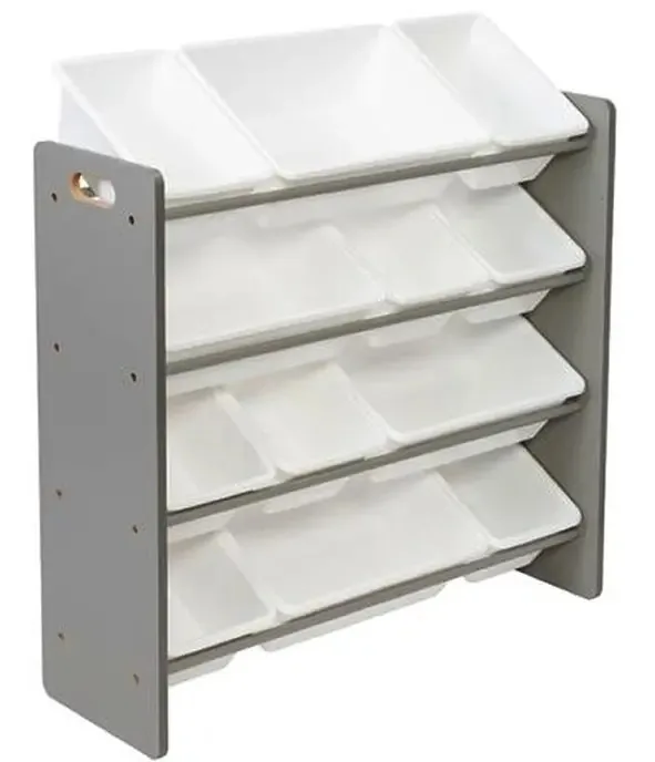 Organizador de brinquedos branco Honey Can Do com recipientes