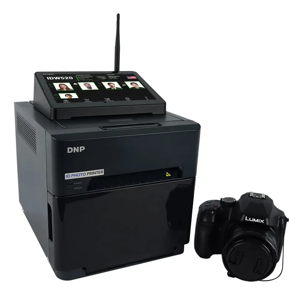 Sistema de impressora de identificação fotográfica Dnp com câmera Fz-80 e console LCD sem fio