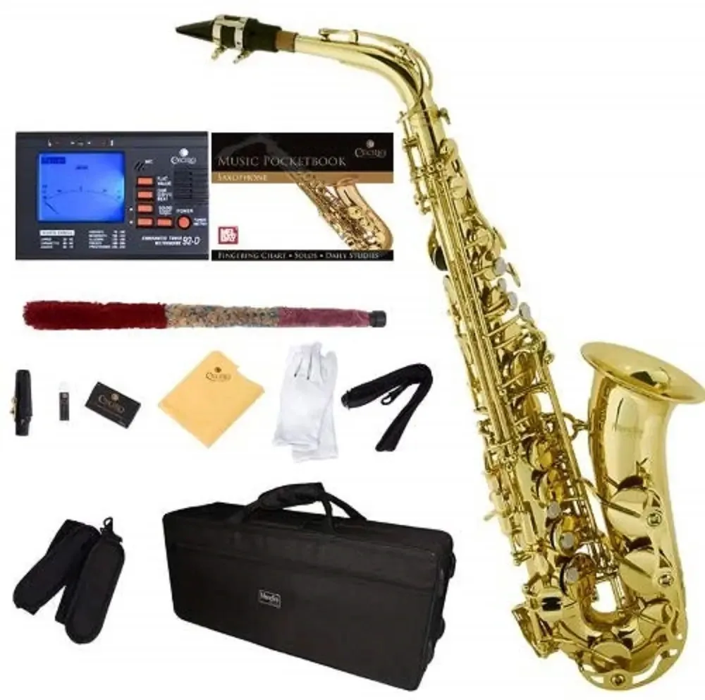 Saxofone Mendini Alto E Flat com afinador