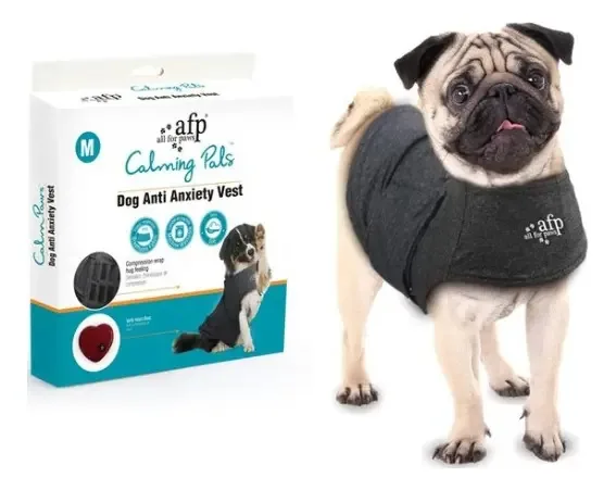 Colete anti-ansiedade cinza escuro para cães