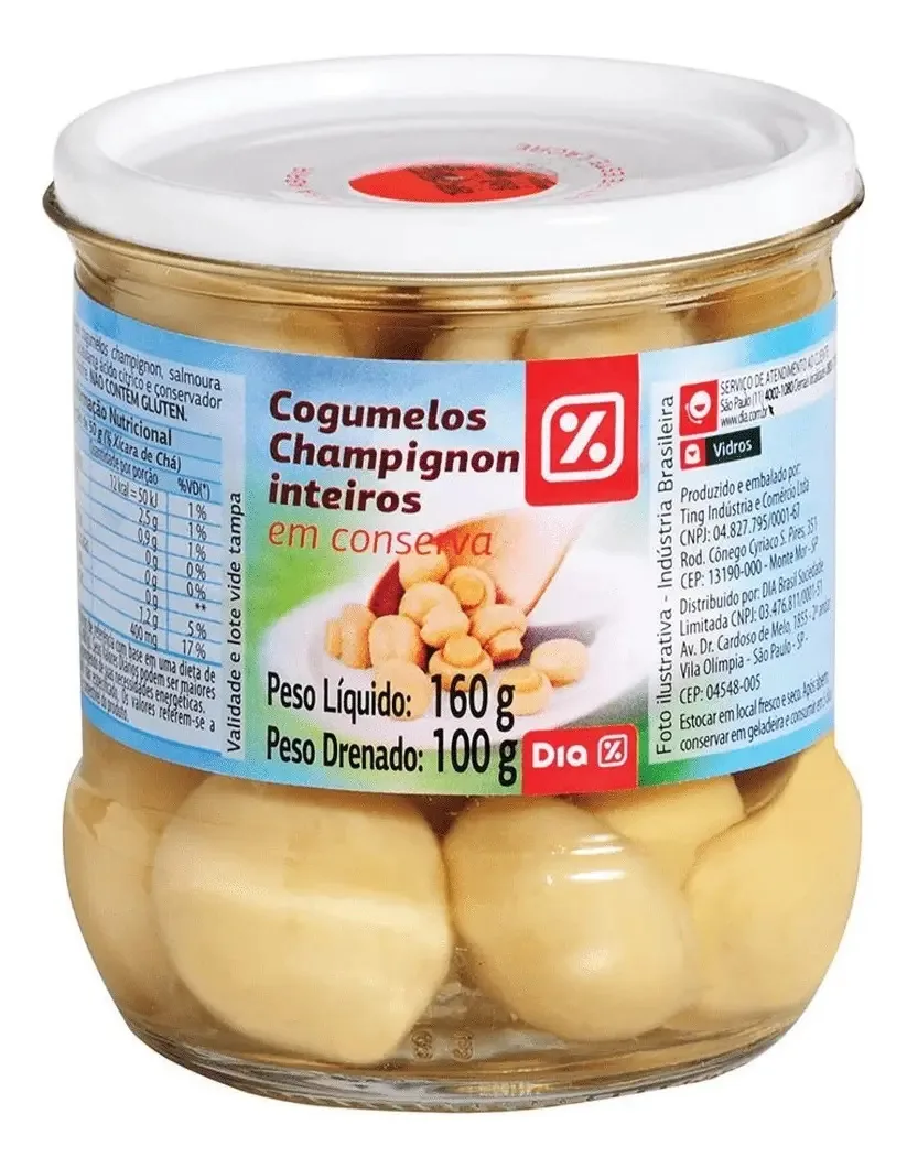 Cogumelos Inteiro Dia 100g