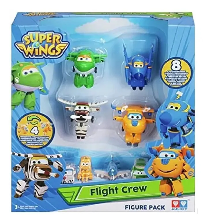Super Wings | Pacote Colecionável de 8 Figuras | Pacote Econômico