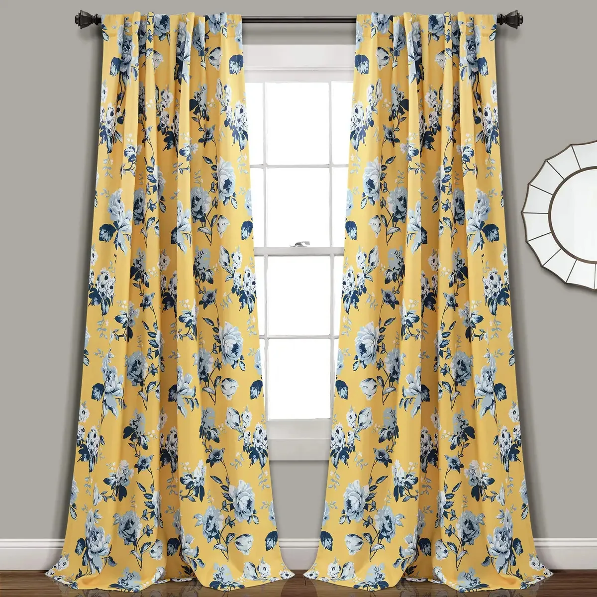 Decoração exuberante, cortinas amarelas e azuis Tania | Pa Set Color: amarelo e azul
