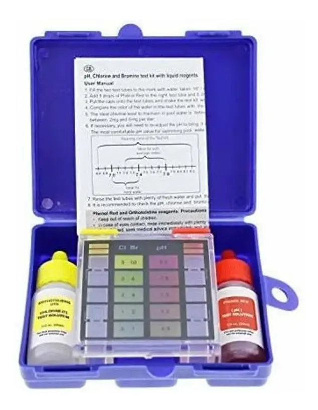 Acessórios para piscinas para teste de água de pH, cloro e bromo