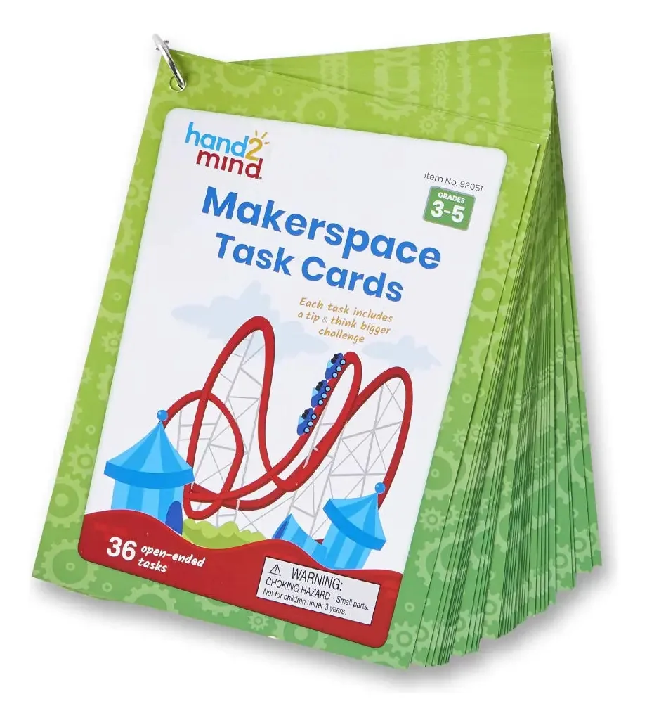 Cartões de aprendizagem de tarefas Stem Hand2mind Makerspace para