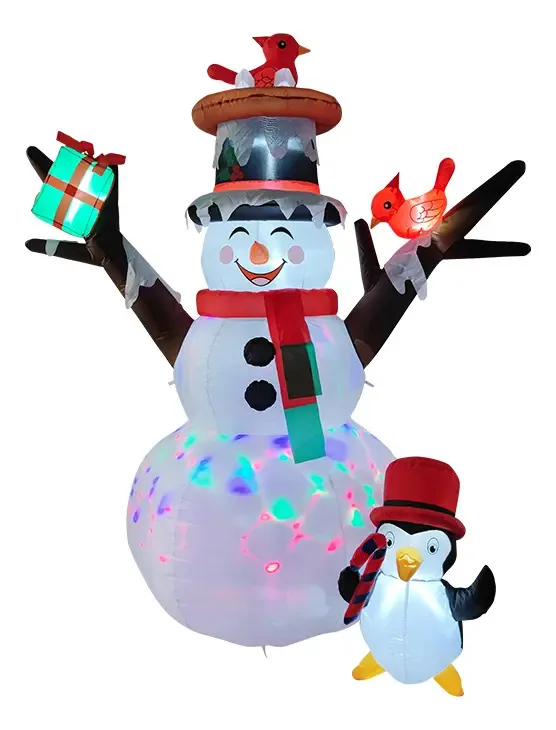 Boneco de neve de Natal inflável de 1,87 m, decoração Luc Led, enfeites de Natal para festas de Natal, atividades ao ar livre e jardins.