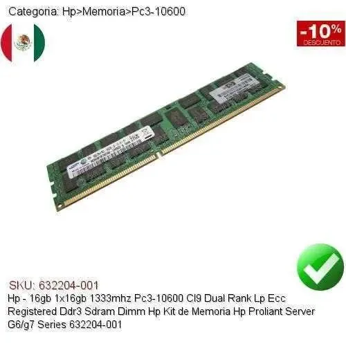Memória RAM 16GB 1 HP 632204-001