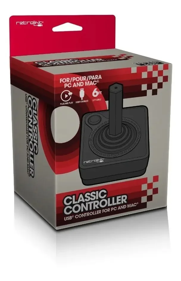 Controle Joystick Atari 2600 Usb Cor Preto