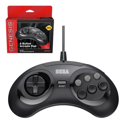 Controle Retro-bit Oficial 6 Botões Mega Drive Sega Gênesis