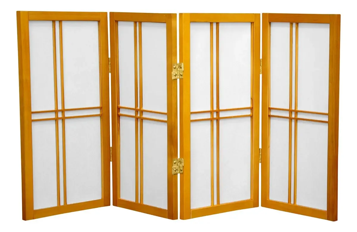 Tela curta Shoji Double Cross para mesa de 2 pés