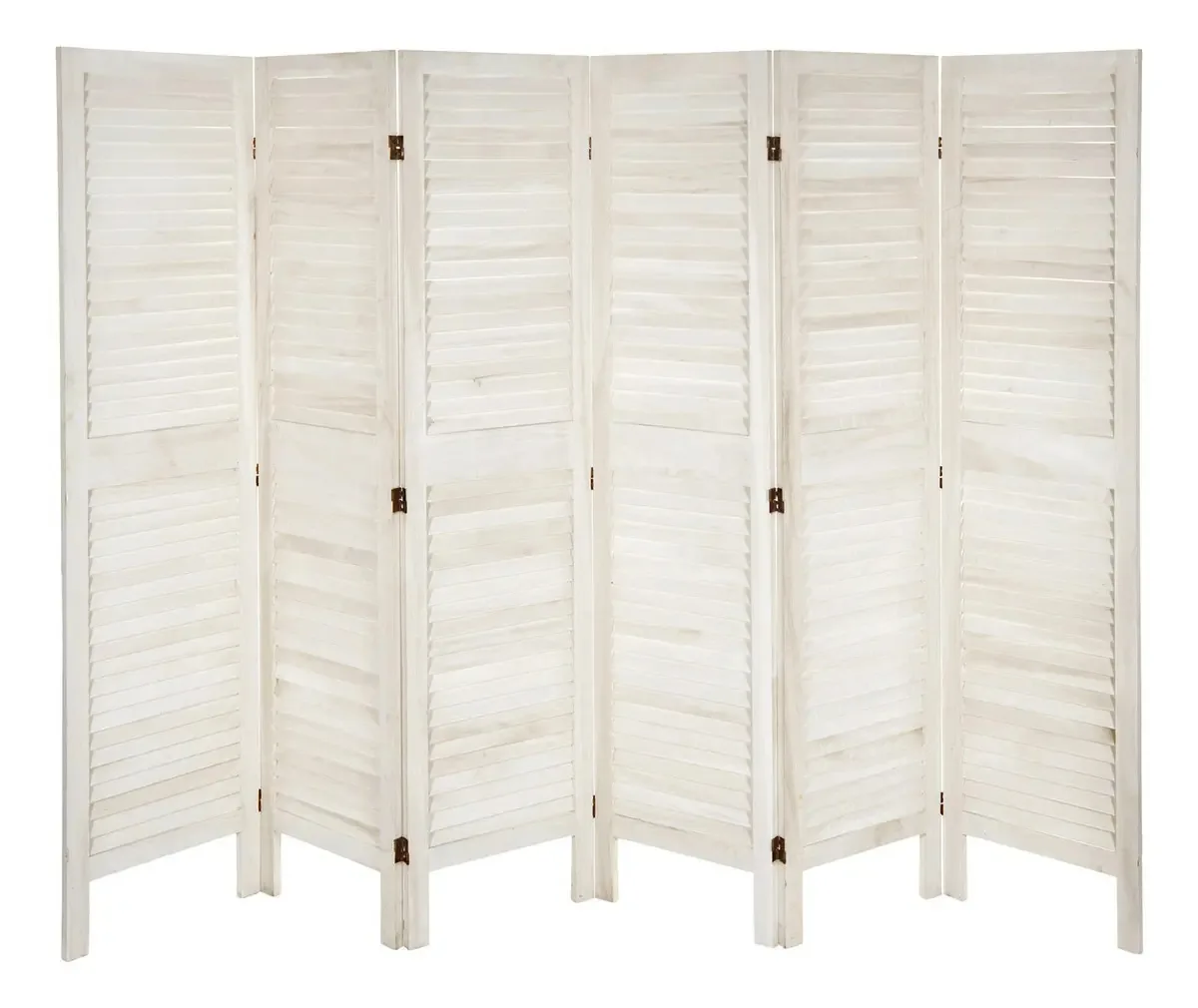 Divisória veneziana moderna 168 cm, 6 painéis, branca