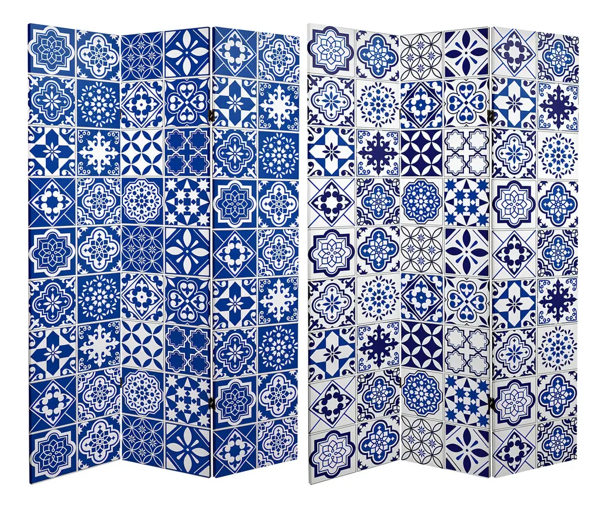 Divisória de quarto de lona de dupla face azul com lanterna vermelha